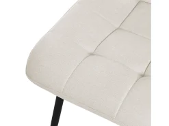 ML-Design Silla de comedor juego de 6 piezas Beige, Silla de salón con tapicería de tela y patas de metal negro