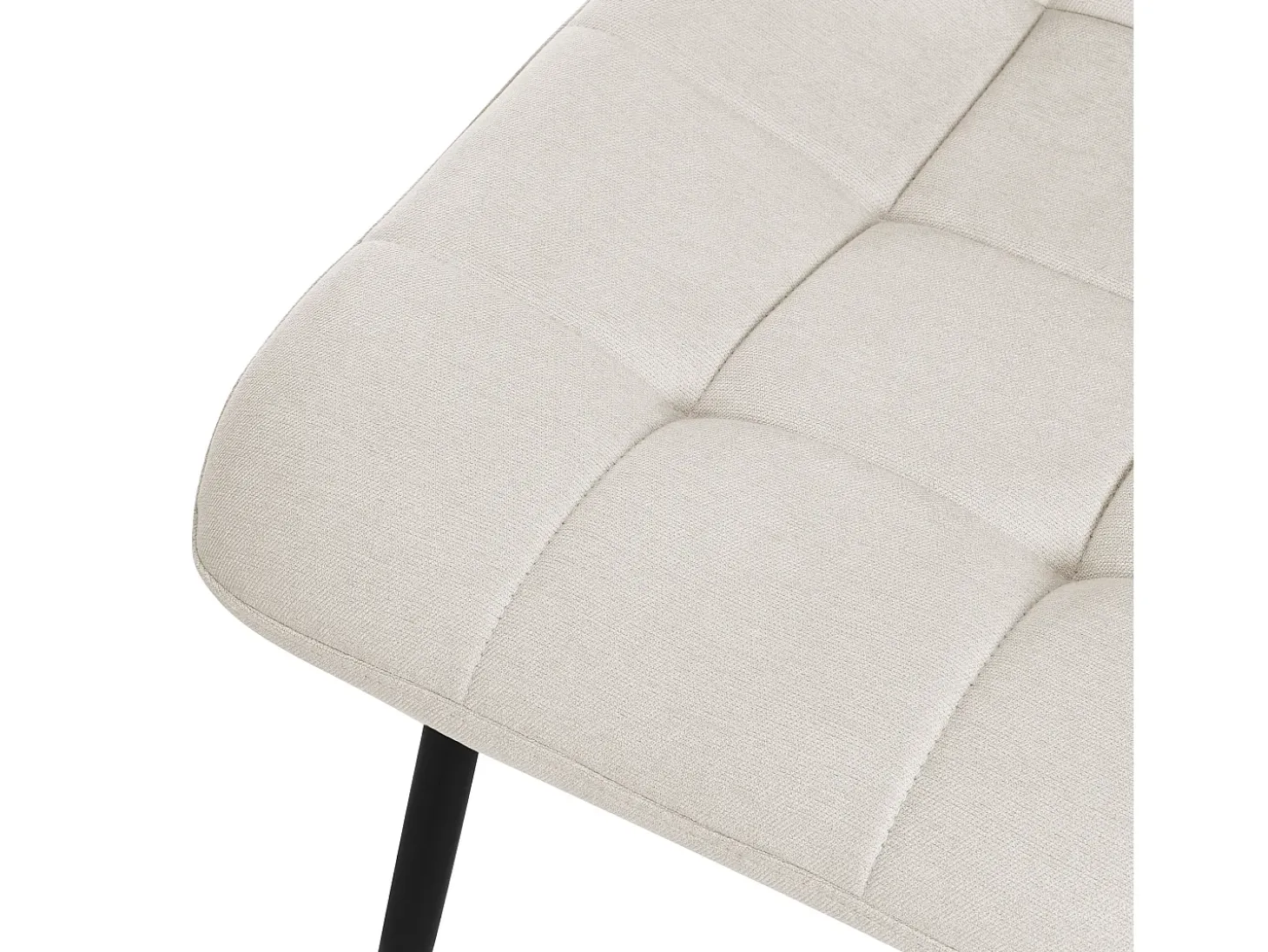 ML-Design Silla de comedor juego de 6 piezas Beige, Silla de salón con tapicería de tela y patas de metal negro