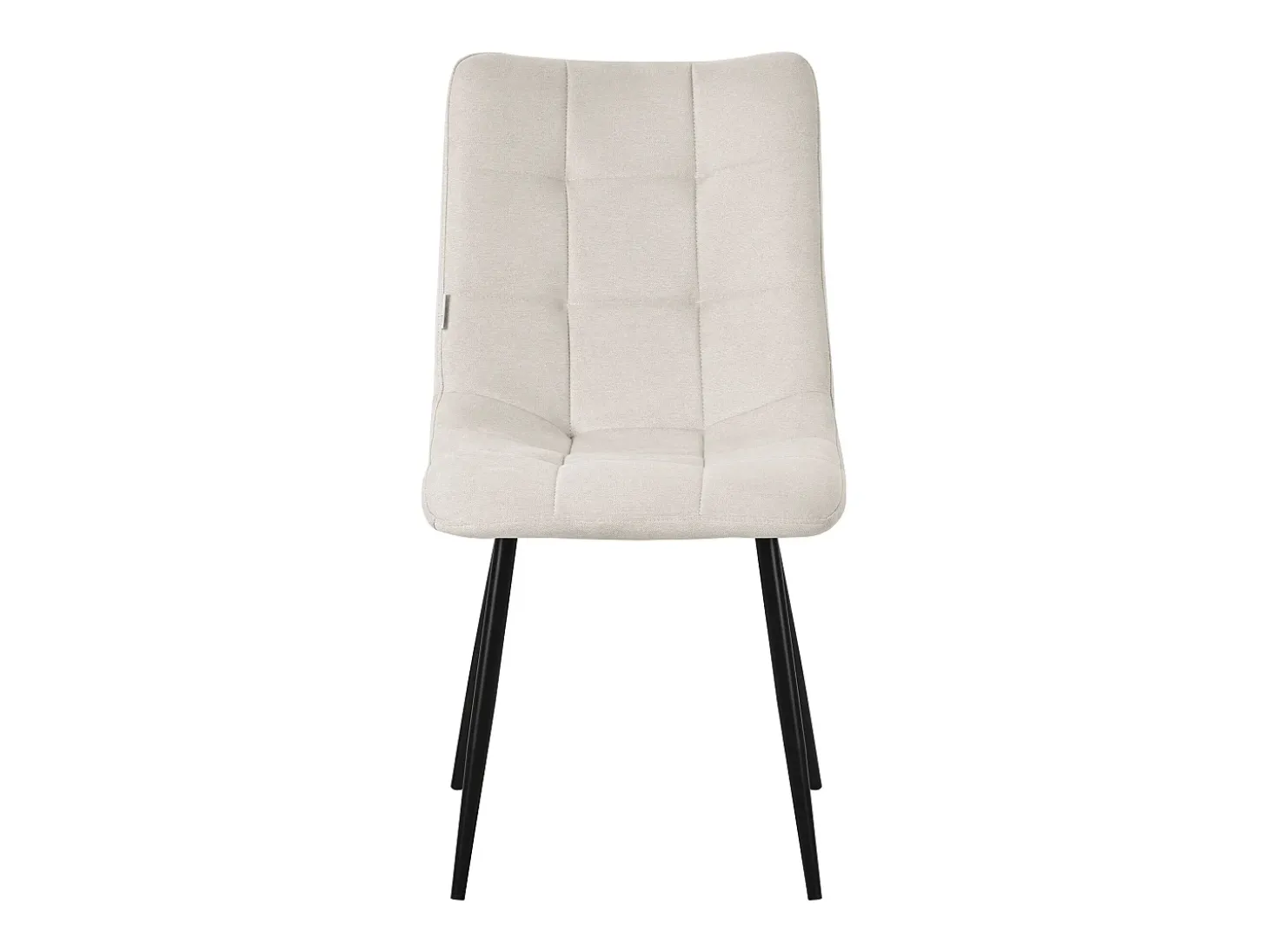 ML-Design Silla de comedor juego de 6 piezas Beige, Silla de salón con tapicería de tela y patas de metal negro