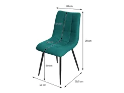 ML-Design Silla de comedor 4 piezas petróleo, Silla de salón con tapicería de tela