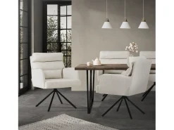 ML-Design Sillas de comedor giratorias juego de 6, Beige, Sillas de salón con reposabrazos y respaldo