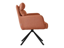 ML-Design Sillas de comedor giratorias, set de 2, naranja, Sillas de salón con reposabrazos y respaldo