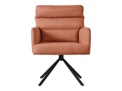ML-Design Sillas de comedor giratorias, set de 2, naranja, Sillas de salón con reposabrazos y respaldo