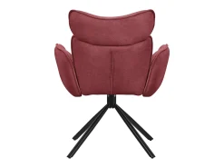 ML-Design 6x Sillas de comedor giratorias 360° rojas con funda de tela, asiento de salón con reposabrazos y respaldo sillón ergonómico de cocina