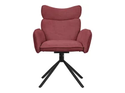 ML-Design 6x Sillas de comedor giratorias 360° rojas con funda de tela, asiento de salón con reposabrazos y respaldo sillón ergonómico de cocina