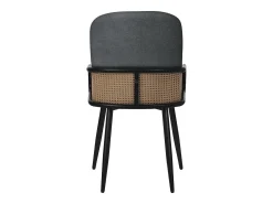ML-Design 6x Sillas de comedor con funda de tela antracita, asiento con respaldo, reposabrazos con aspecto de ratán sillón ergonómico de cocina