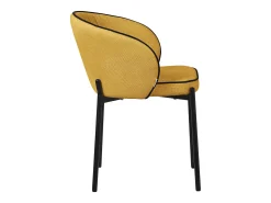 ML-Design 4x Sillas de comedor mostaza con revestimiento de tela, asiento sofá de salón con respaldo, mueble de cocina tapizado con patas de metal