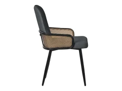 ML-Design 2x Sillas de comedor con funda de tela antracita, asiento con respaldo, reposabrazos con aspecto de ratán sillón ergonómico de cocina