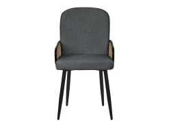 ML-Design 2x Sillas de comedor con funda de tela antracita, asiento con respaldo, reposabrazos con aspecto de ratán sillón ergonómico de cocina