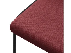 ML-Design 4x Sillas de comedor rojas poliéster tapizado con patas de metal asiento acolchado con respaldo diseño atemporal mueble ergonómico