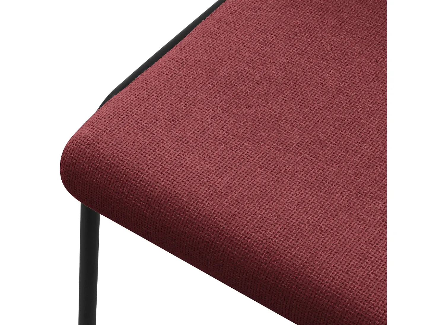 ML-Design 4x Sillas de comedor rojas poliéster tapizado con patas de metal asiento acolchado con respaldo diseño atemporal mueble ergonómico