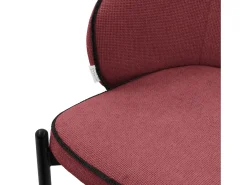 ML-Design 4x Sillas de comedor rojo con revestimiento de tela, asiento sofá de salón con respaldo, mueble de cocina tapizado con patas de metal