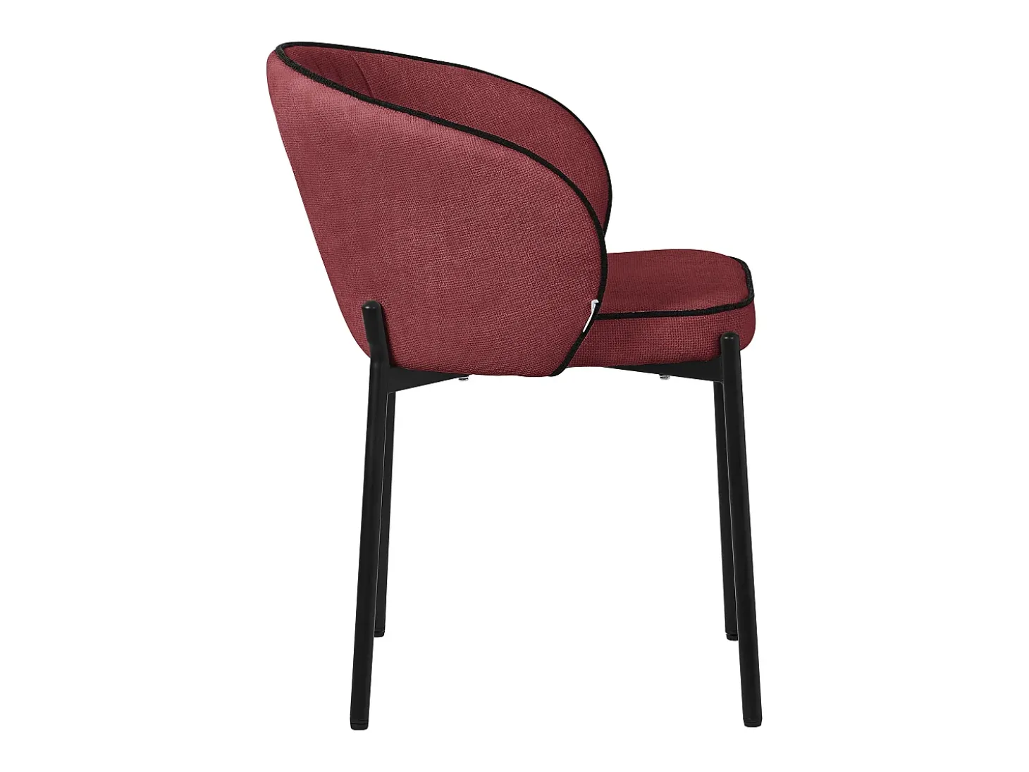 ML-Design 4x Sillas de comedor rojo con revestimiento de tela, asiento sofá de salón con respaldo, mueble de cocina tapizado con patas de metal