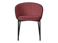 ML-Design 4x Sillas de comedor rojo con revestimiento de tela, asiento sofá de salón con respaldo, mueble de cocina tapizado con patas de metal
