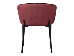 ML-Design 4x Sillas de comedor rojo con revestimiento de tela, asiento sofá de salón con respaldo, mueble de cocina tapizado con patas de metal