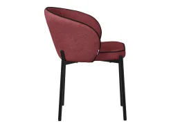ML-Design 2x Sillas de comedor rojo con revestimiento de tela, asiento sofá de salón con respaldo, mueble de cocina tapizado con patas de metal