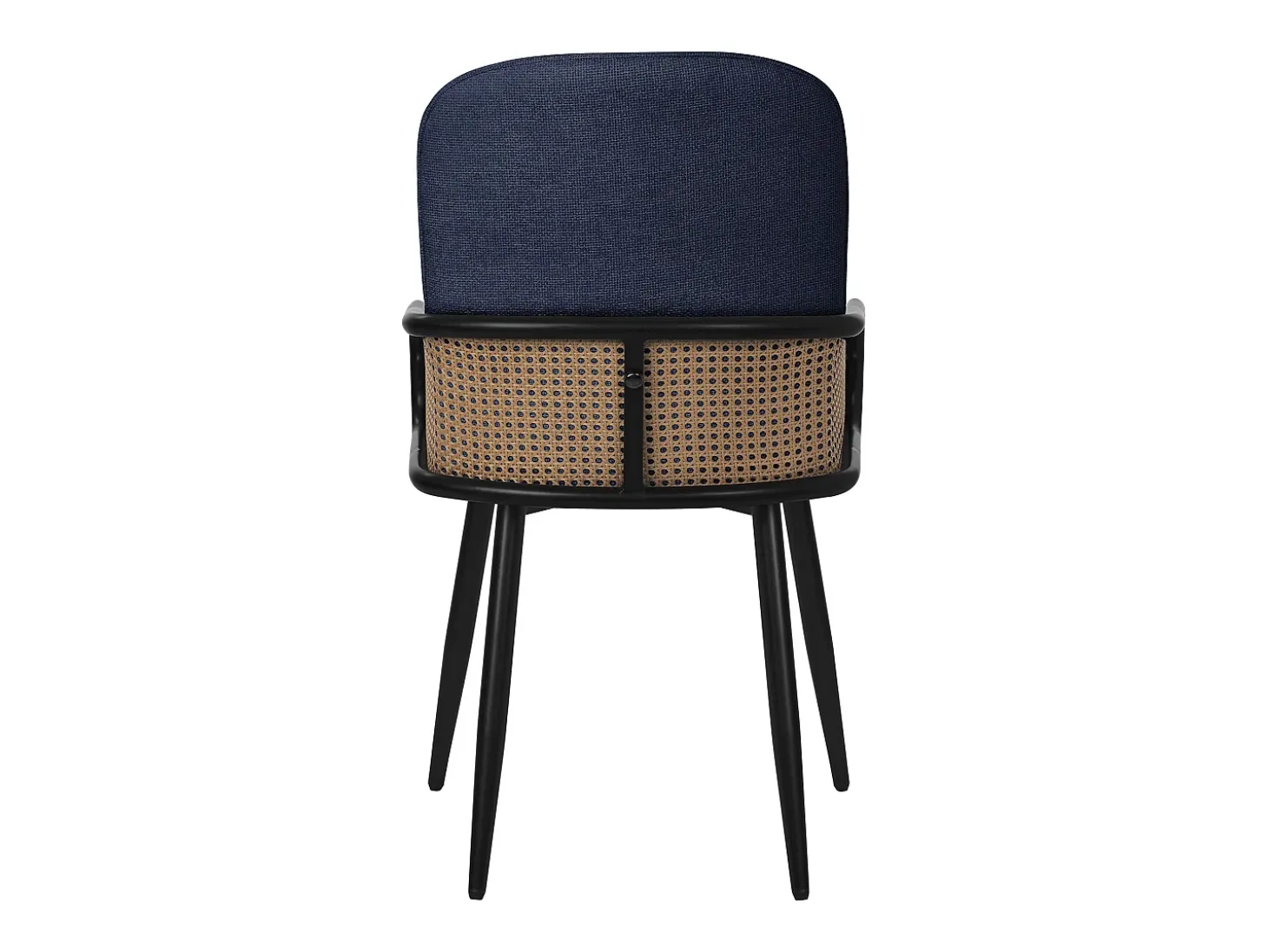 ML-Design 6x Sillas de comedor con funda de tela azul oscuro, asiento con respaldo, reposabrazos con aspecto de ratán sillón ergonómico de cocina