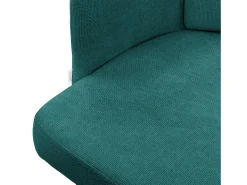 ML-Design 6x Sillas de comedor con funda de tela turquesa oscuro asientos con respaldo y reposabrazos de ratán mueble tapizado y patas de metal