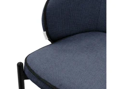 ML-Design 2x Sillas de comedor azul oscuro con revestimiento de tela, asiento sofá de salón con respaldo, mueble de cocina tapizado con patas de metal