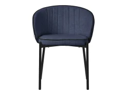 ML-Design 2x Sillas de comedor azul oscuro con revestimiento de tela, asiento sofá de salón con respaldo, mueble de cocina tapizado con patas de metal