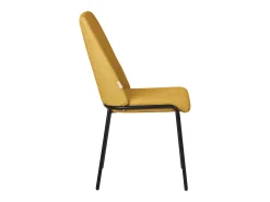 ML-Design 2x Sillas de comedor mostaza poliéster tapizado con patas de metal asiento acolchado con respaldo diseño atemporal mueble ergonómico