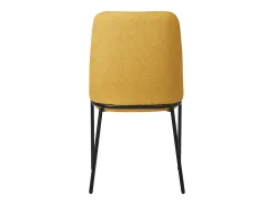ML-Design 2x Sillas de comedor mostaza poliéster tapizado con patas de metal asiento acolchado con respaldo diseño atemporal mueble ergonómico
