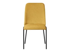 ML-Design 2x Sillas de comedor mostaza poliéster tapizado con patas de metal asiento acolchado con respaldo diseño atemporal mueble ergonómico