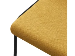 ML-Design 2x Sillas de comedor mostaza poliéster tapizado con patas de metal asiento acolchado con respaldo diseño atemporal mueble ergonómico