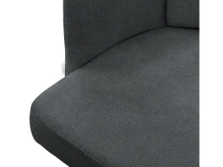 ML-Design 6x Sillas de comedor con funda de tela antracita asientos sofá de salón con respaldo y reposabrazos de ratán mueble tapizado, patas de metal