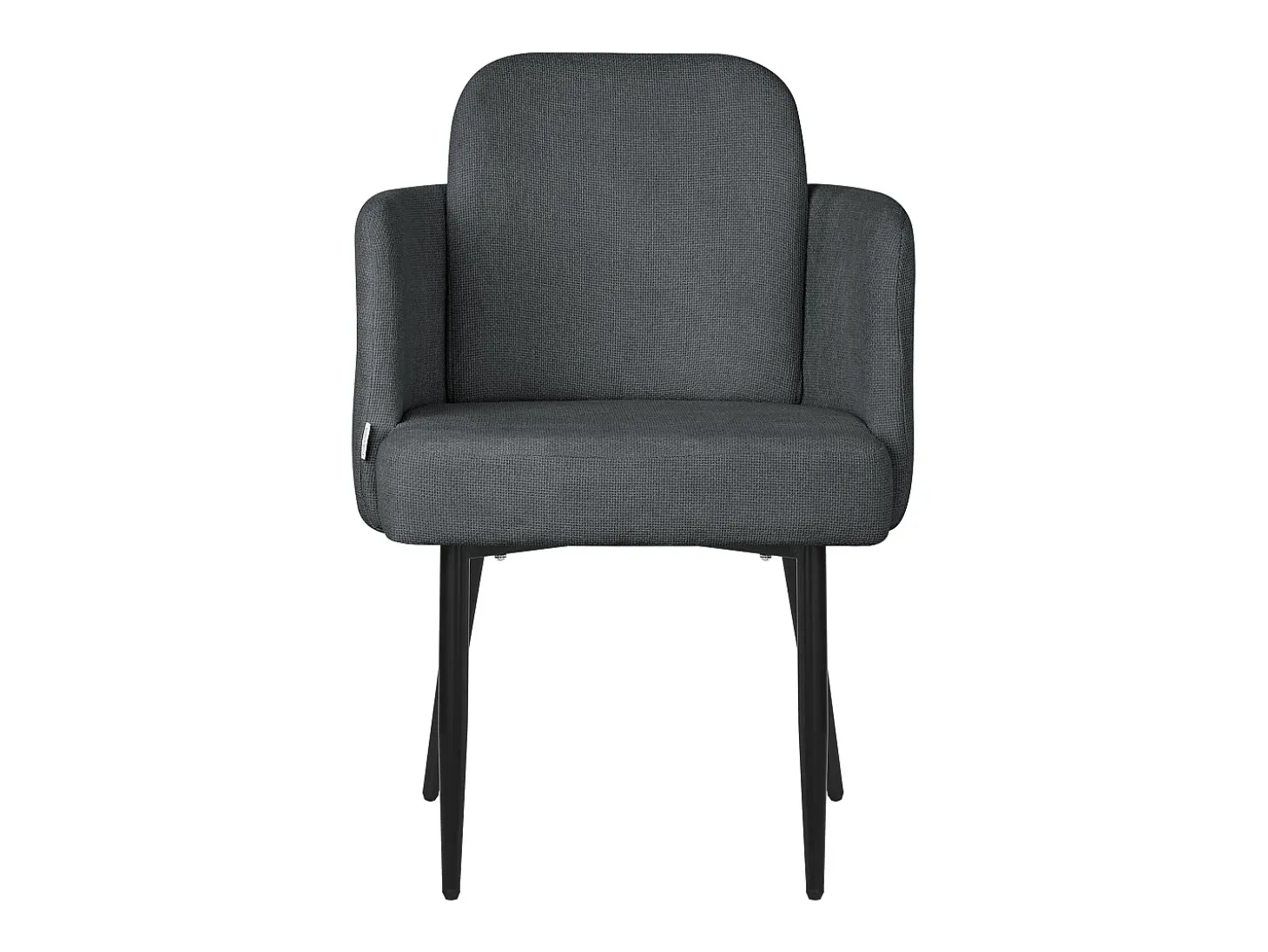 ML-Design 6x Sillas de comedor con funda de tela antracita asientos sofá de salón con respaldo y reposabrazos de ratán mueble tapizado, patas de metal