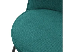 ML-Design 2x Taburetes de bar turquesa oscuro con tapizado de tela, 75cm sillas con respaldo y reposapíes, estructura metálica sillones para encimera