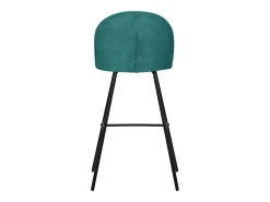 ML-Design 2x Taburetes de bar turquesa oscuro con tapizado de tela, 75cm sillas con respaldo y reposapíes, estructura metálica sillones para encimera