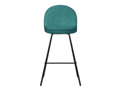 ML-Design 2x Taburetes de bar turquesa oscuro con tapizado de tela, 75cm sillas con respaldo y reposapíes, estructura metálica sillones para encimera