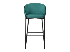 ML-Design 4x Taburetes de bar turquesa oscuro con tapizado de tela, 76cm sillas con respaldo y reposapíes, estructura metálica sillones para encimera