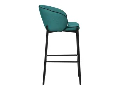 ML-Design 4x Taburetes de bar turquesa oscuro con tapizado de tela, 76cm sillas con respaldo y reposapíes, estructura metálica sillones para encimera