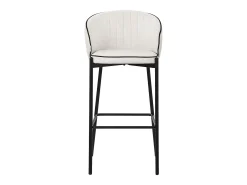 ML-Design 2x Taburetes de bar beige con tapizado de tela, 76cm altura, sillas con respaldo y reposapíes, estructura metálica sillones para encimera