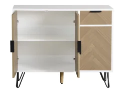 Moderno mueble de almacenaje, aparador con cajón y estantes regulables en altura (90 x 30 x 71,5 cm)