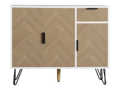 Moderno mueble de almacenaje, aparador con cajón y estantes regulables en altura (90 x 30 x 71,5 cm)