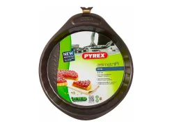 Molde de tarta plano Asimetría Pyrex antiadherente inox Ø27x4 cm