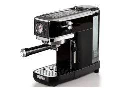 Máquina de espresso Ariete 1381 negra 15 bares, 1300W, compatible con café molido y cápsulas, con manómetro y Maxi-Cappuccino