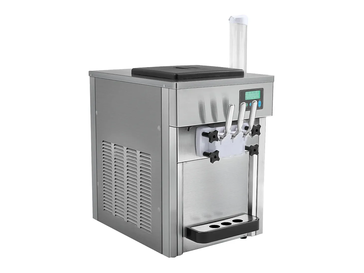 Máquina de Helado Blando SucceBuy, 20 L/h 1800 W 3 Sabores, Limpieza Automática, para Café Snack-Bar Restaurante Supermercado