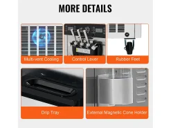 Máquina De Helado Comercial SucceBuy 34-44 L/H Con Panel LED Y 3 Sabores