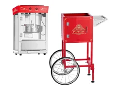 Máquina de Palomitas SucceBuy con Carrito, Palomera 800 W, Gran Cuenco de Acero Inoxidable 0,2 kg, 48 Tazas por Lote, con Control de 2 Botones, Pared de Vidrio