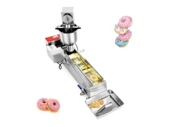 Máquina para Hacer Rosquillas Automática Comercial SucceBuy, Máquina para Hacer Rosquillas Eléctrica de Una Sola Fila, Freidora de Acero Inoxidable
