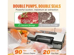 Máquina Sous Vide SucceBuy Selladora al Vacío para Conservación y Almacenamiento de Alimentos, Potente Sistema de Sellado de 90 kPa con Bolsas Selladas