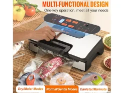 Máquina Sous Vide SucceBuy Selladora al Vacío para Conservación y Almacenamiento de Alimentos, Potente Sistema de Sellado de 90 kPa con Bolsas Selladas
