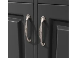 Mueble alto de cocina 120x40x180cm - 3 puertas + 3 cajones - Estantes abiertos - Mueble alto - Con iluminación LED - Almacén para vino - Negro