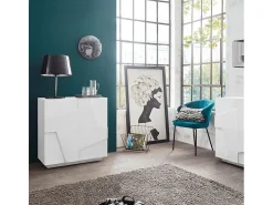 Mueble Aparador diseño moderno blanco 2 puertas y 2 estantes Ping Side S