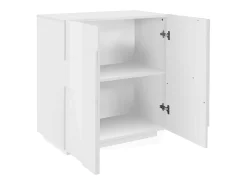 Mueble Aparador diseño moderno blanco 2 puertas y 2 estantes Ping Side S
