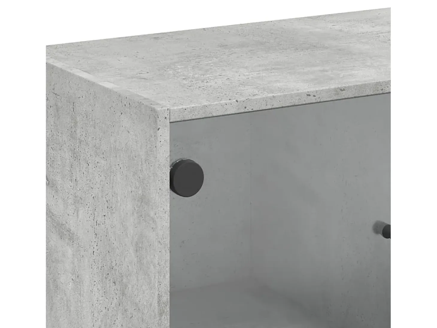 Mueble auxiliar con puertas de cristal gris hormigón 68x37x75,5 cm